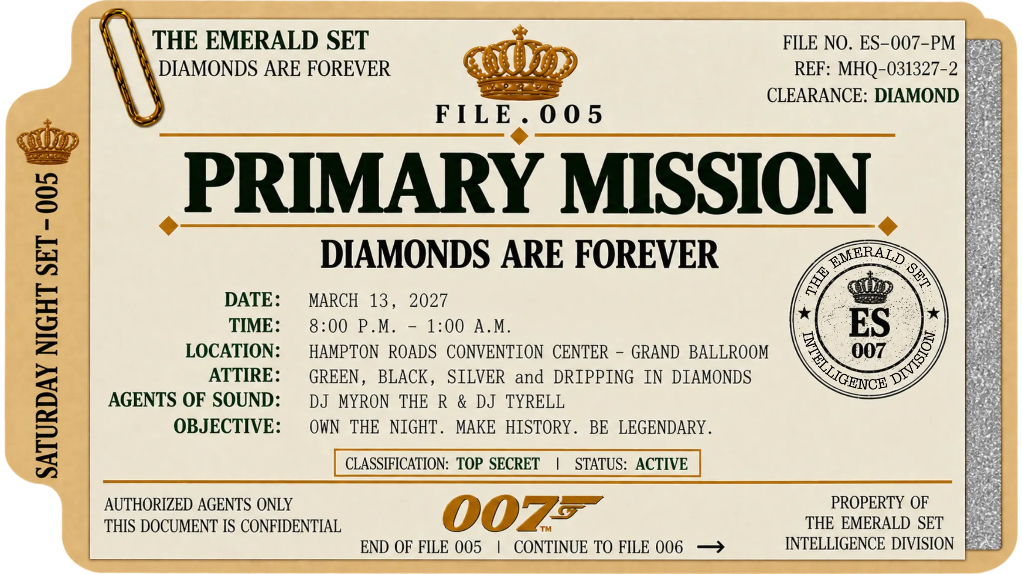 Full-size File 005 Primary Mission dossier