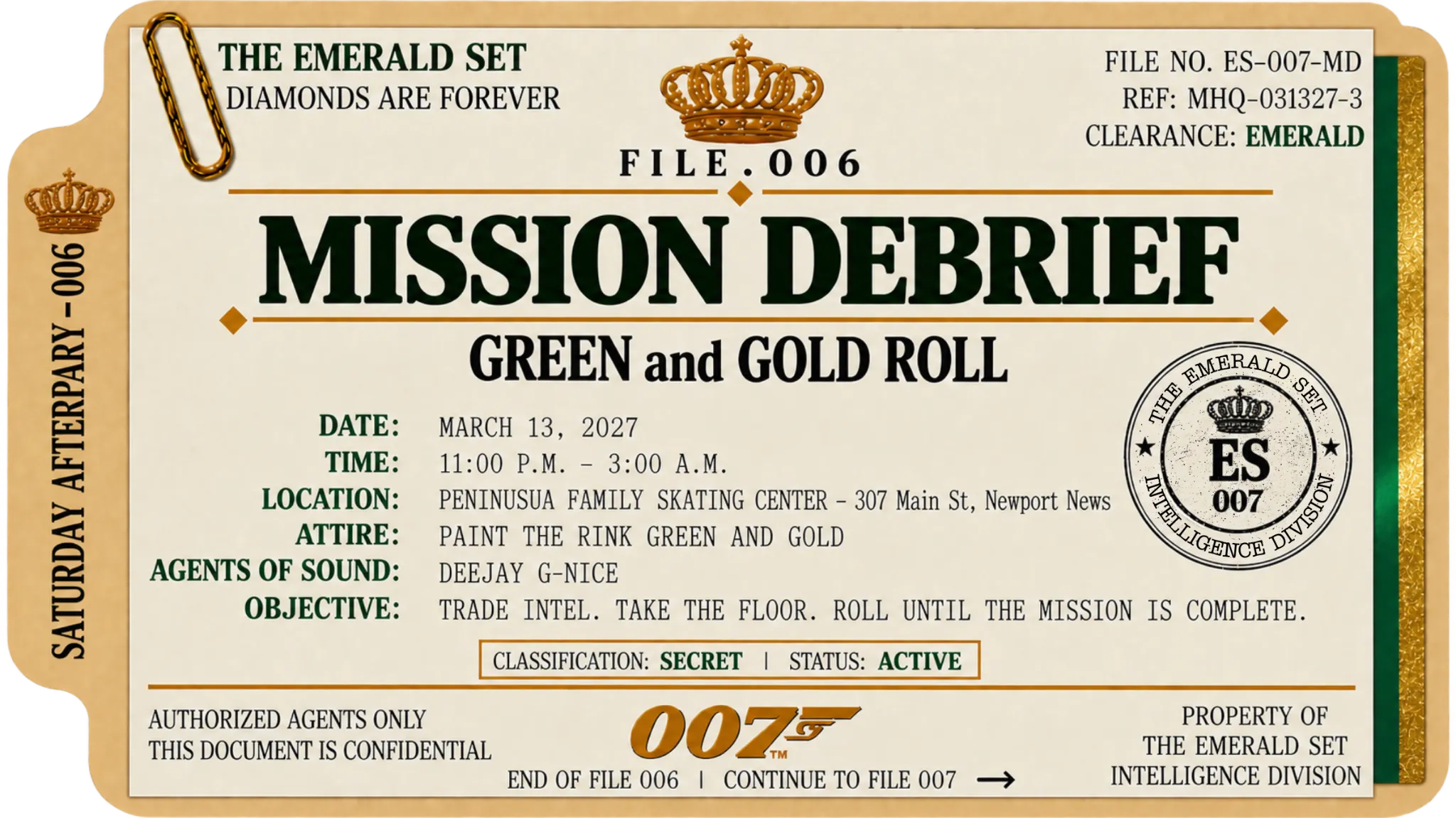 Full-size File 006 Mission Debrief dossier